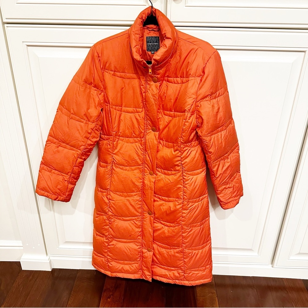 Nanjiren Singapore Unisex Orange Puffer Trench Coat Active Winter Jacket Medium